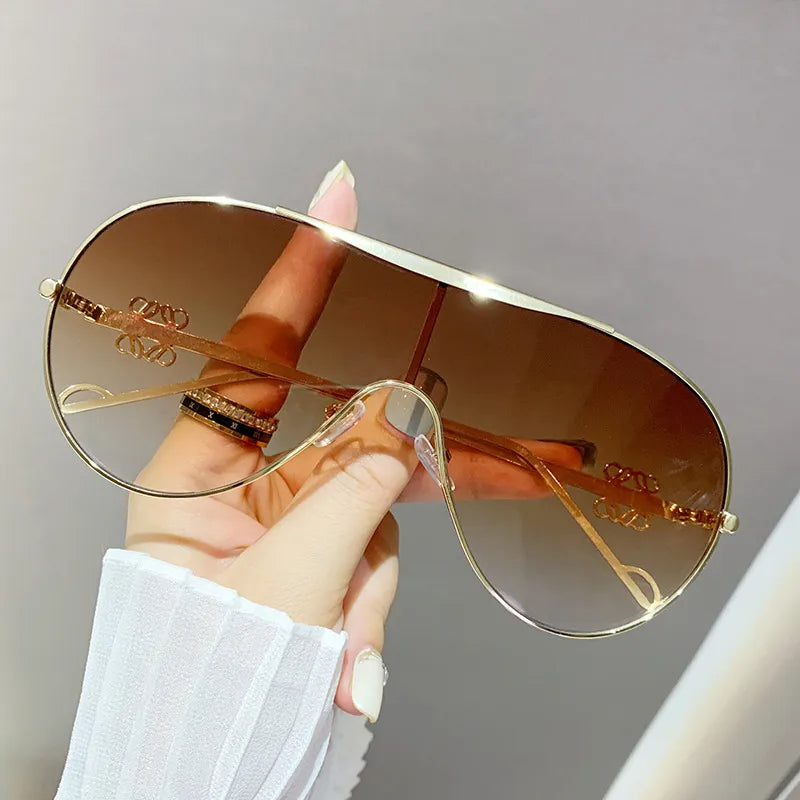 Gradient Aviator Sunglasses styleF One Size - Fashorio