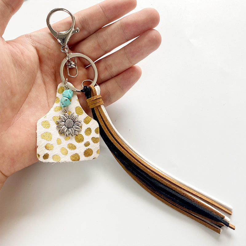 Turquoise Fringe Detail Key Chain Style E One Size - Fashorio