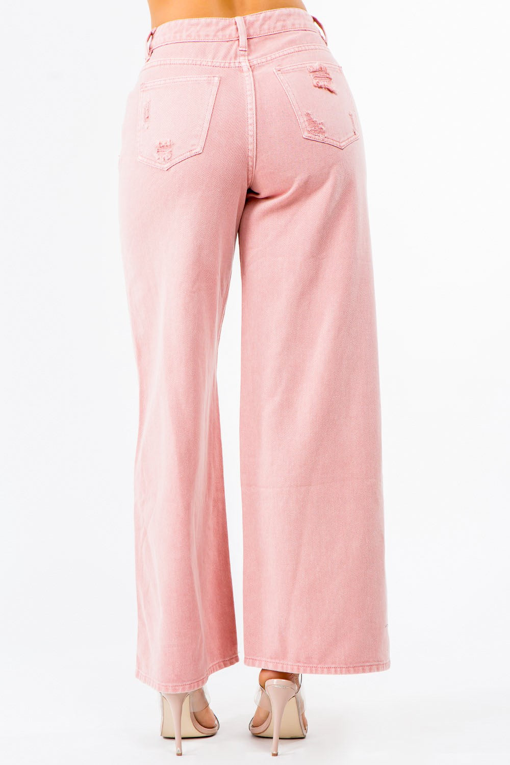 American Bazi High Waist Distressed Wide Leg Jeans - Fashorio