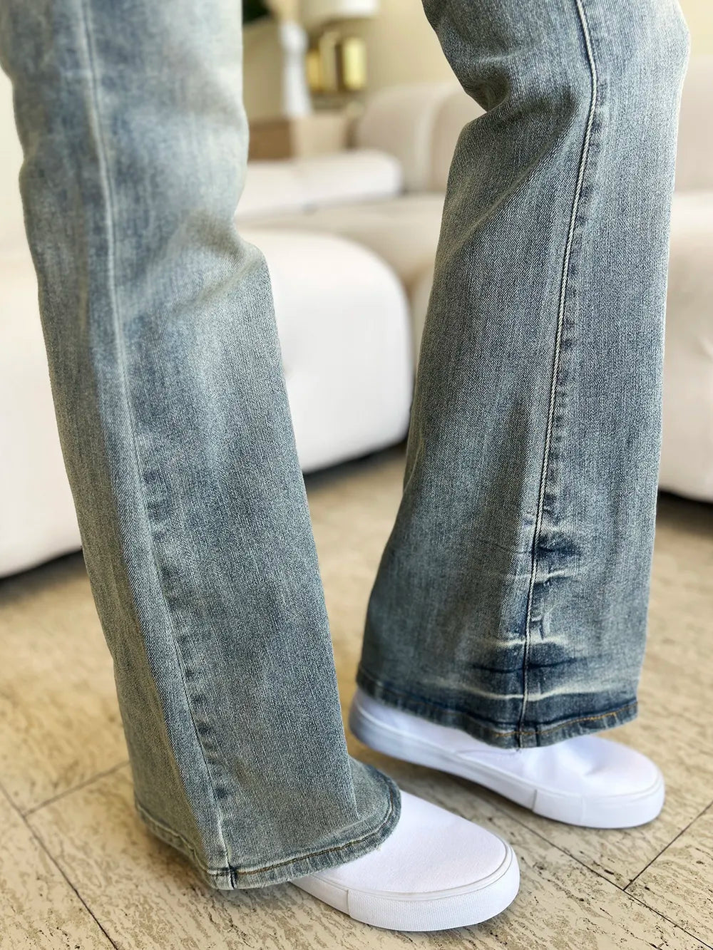 Judy Blue Full Size Mid Rise Flare Jeans - Fashorio