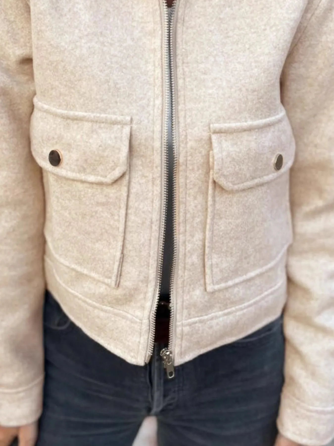 Zip Up Long Sleeve Jacket with Pockets – Casual Outerwear - Fashorio