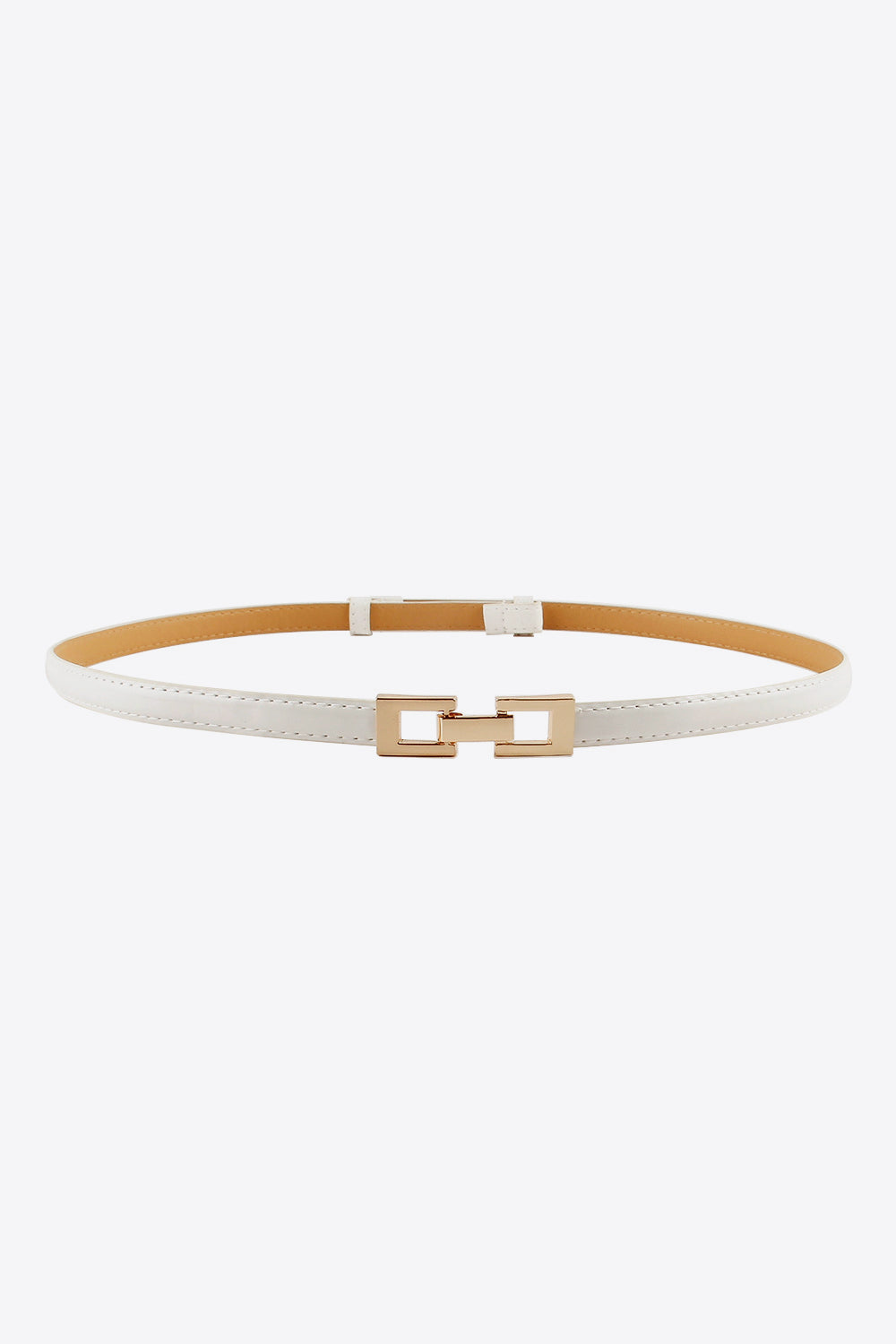 PU Skinny Belt White One Size - Fashorio