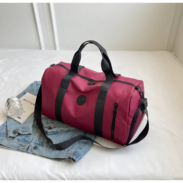 Oxford Cloth Travel Bag Burgundy One Size - Fashorio