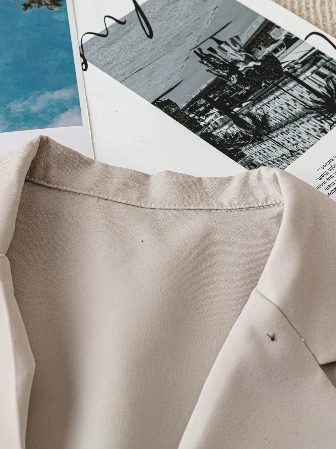 Short Sleeve Lapel Collar Solid Blazer - Fashorio