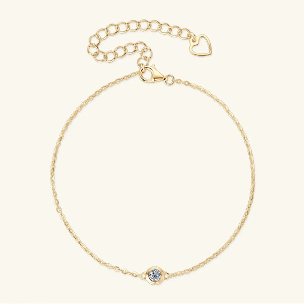 Inlaid Moissanite 925 Sterling Silver Bracelet - Fashorio