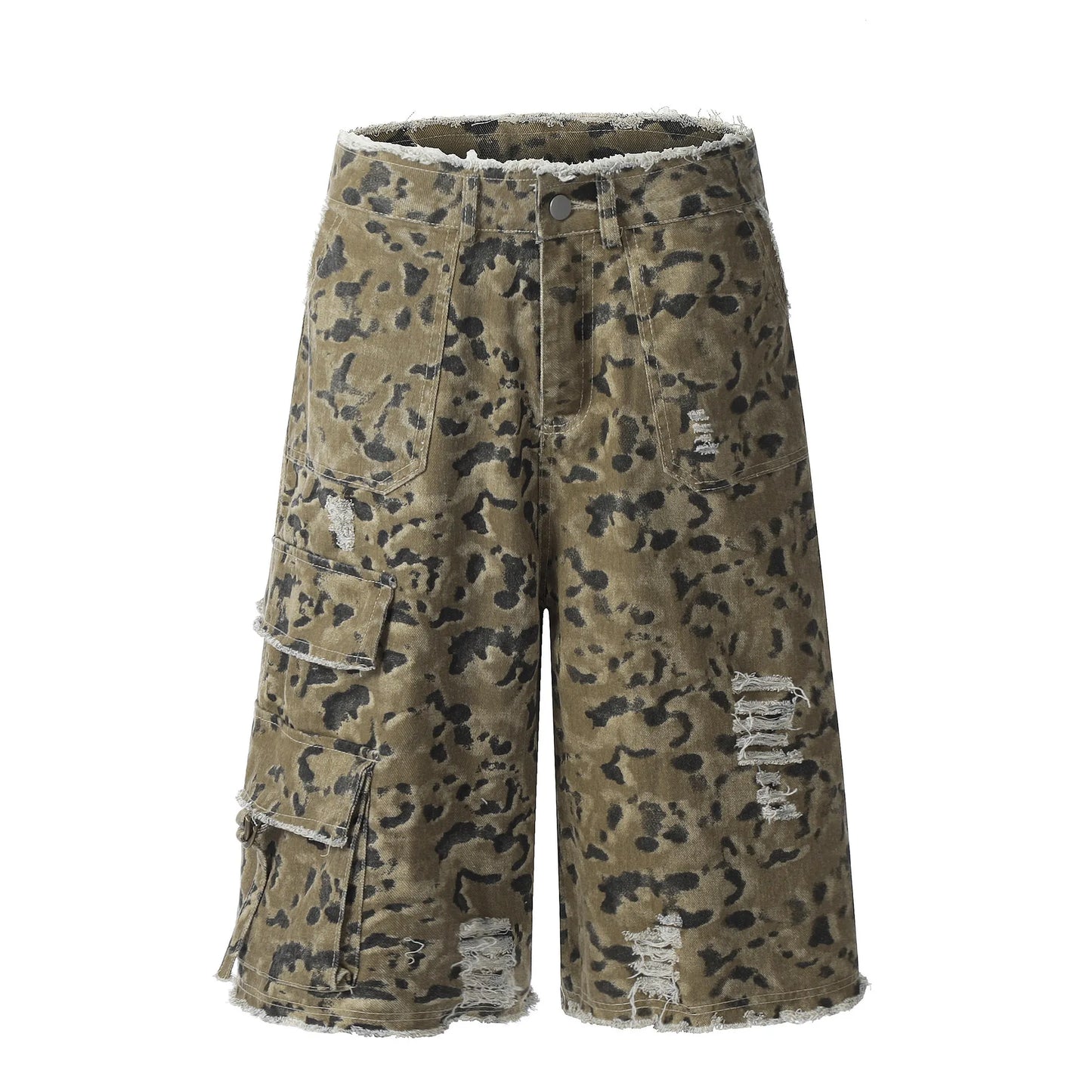 Men's Camouflage Denim Shorts Leopard - Fashorio