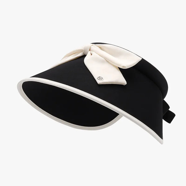 Bow Ice Silk Sun Hat Black One Size - Fashorio