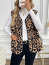 Leopard Fleece Vest Coat with Pockets - Fashorio