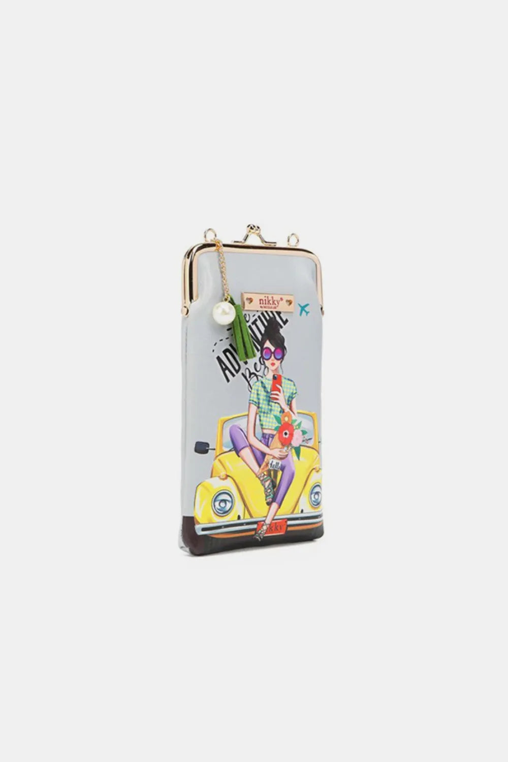 Nicole Lee USA Printed Kisslock Phone and Sunglass Purse - Fashorio