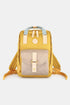 Himawari Contrast Waterproof Canvas Backpack Bag with Round Label Mustard One Size - Fashorio