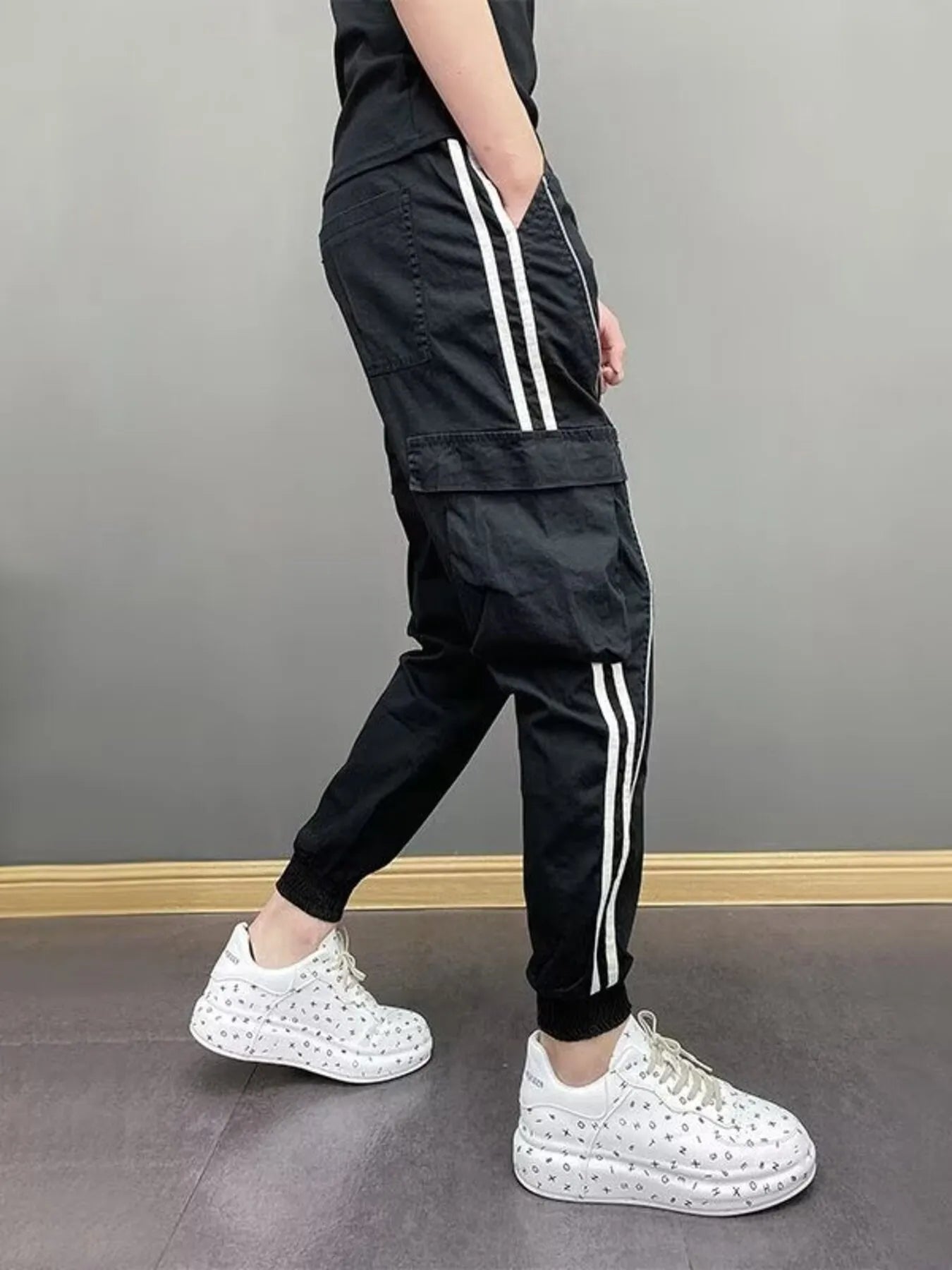 Men's Plus Size Side Striped Joggers - Fashorio