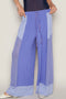 POL Drawstring Wide Leg Pants Blue Purple - Fashorio