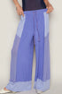 POL Drawstring Wide Leg Pants Blue Purple - Fashorio