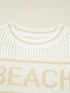 BEACH Hollow Out Knitted Lightweight Dolman Sweater - Fashorio