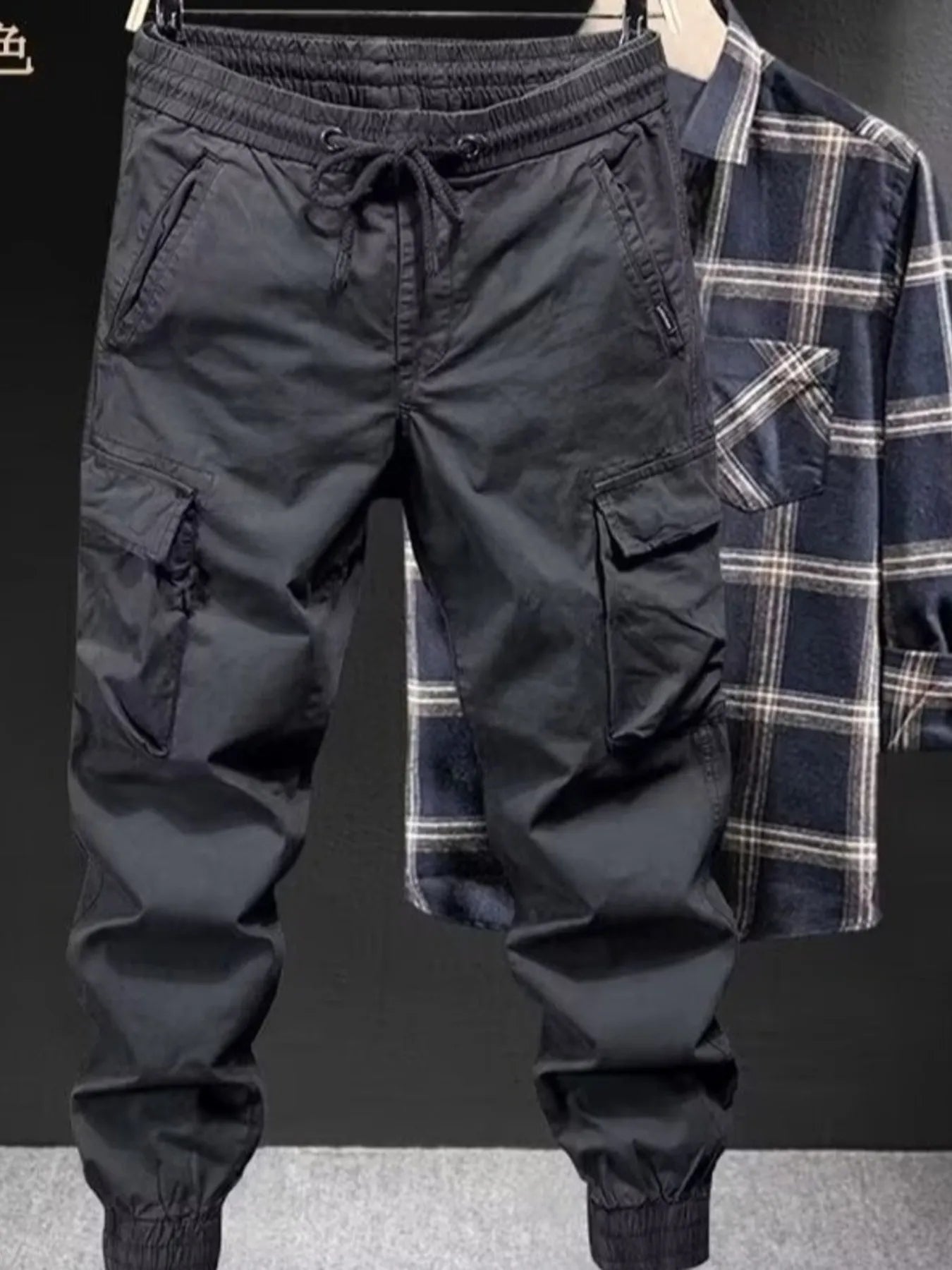 Men's Plus Size Drawstring Joggers with Pockets Gray - Fashorio