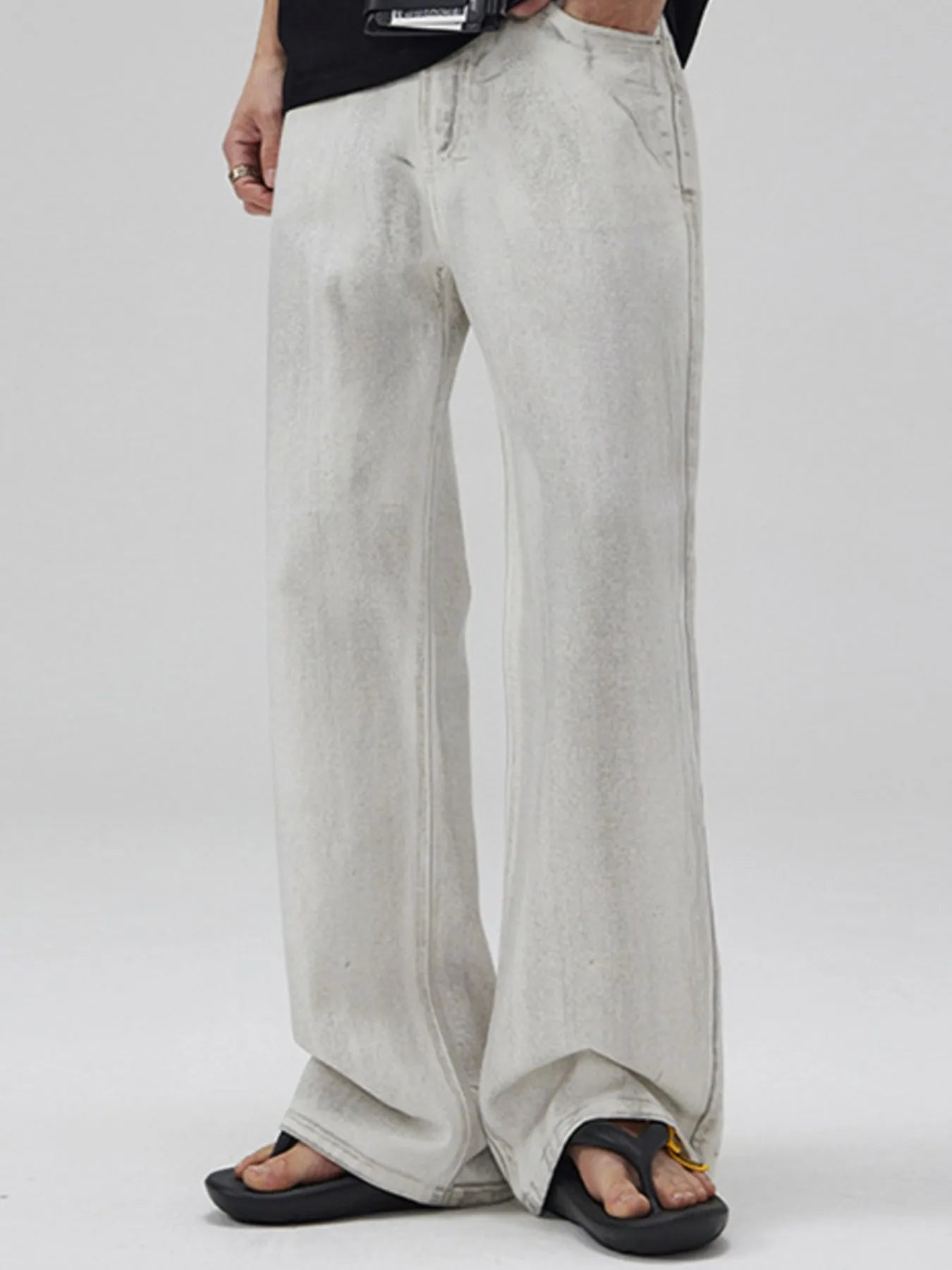 Men's Full Size Relaxed Fit Washed Wide Leg Jeans Plus Size - Fashorio