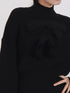 Bow Front Turtleneck Long Sleeve Sweater - Fashorio