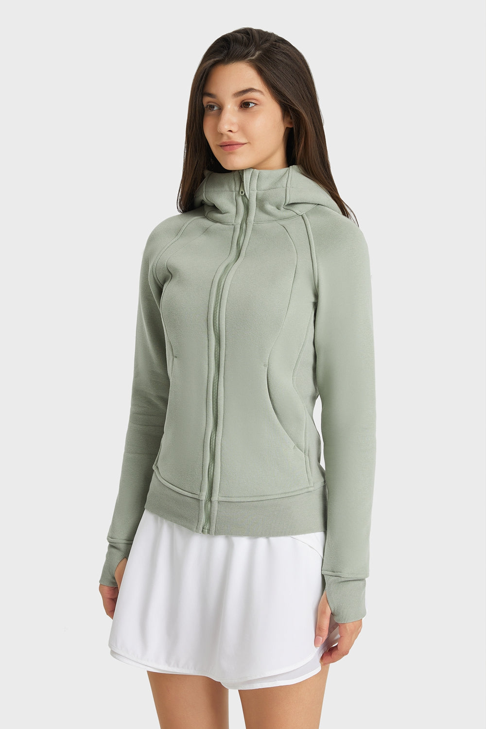 Millennia Zip Up Seam Detail Hooded Sports Jacket - Fashorio