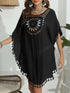 Tassel Crochet Round Neck Cover-Up - Fashorio