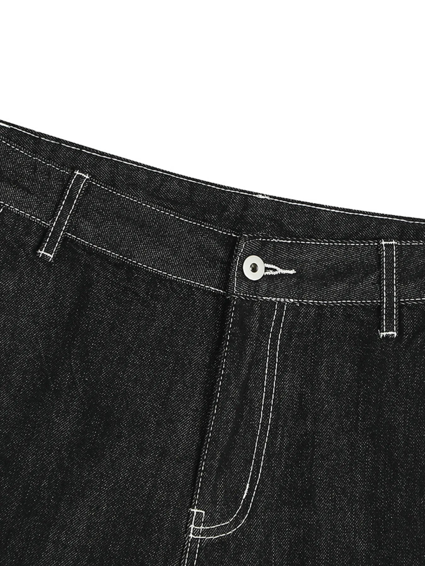 Men's Denim Shorts with Contrast Stitching - Fashorio