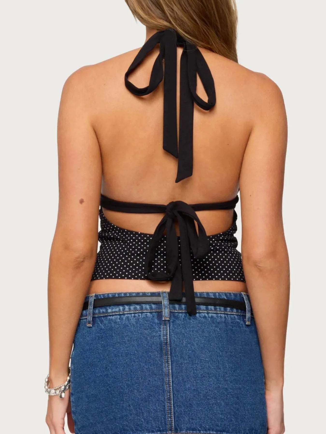 Polka Dot Halter Neck Cami - Fashorio