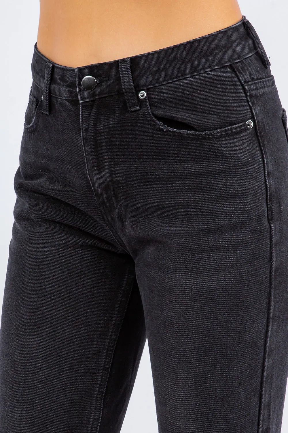 American Bazi High Waist Distressed Cropped Straight Jeans - Fashorio