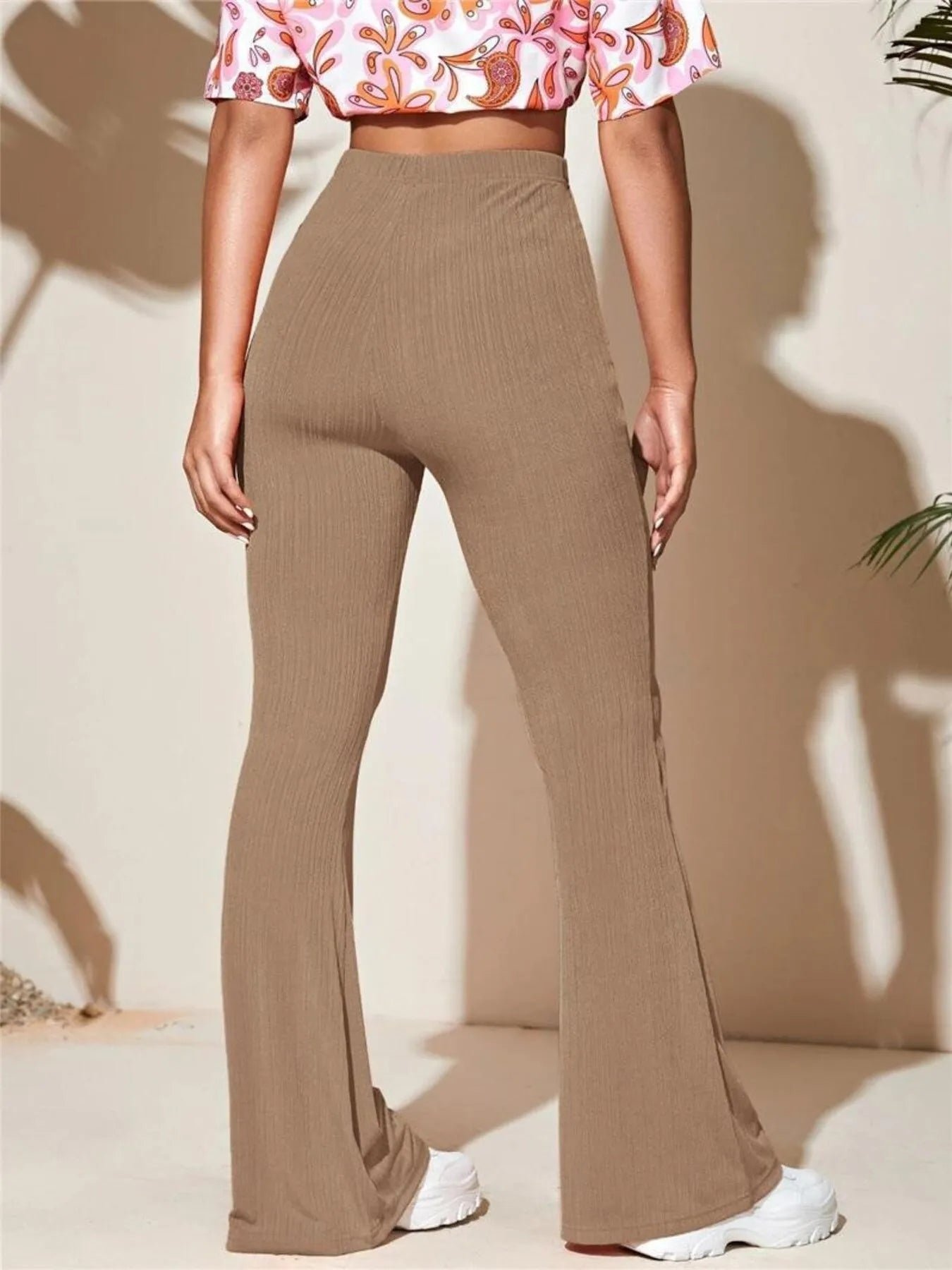 Full Size High-Waist Flare Active Pants Plus Size - Fashorio