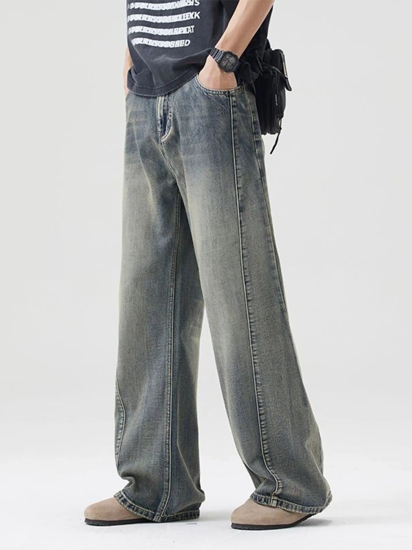Men's Full Size Wide Leg Jeans Plus Size - Fashorio