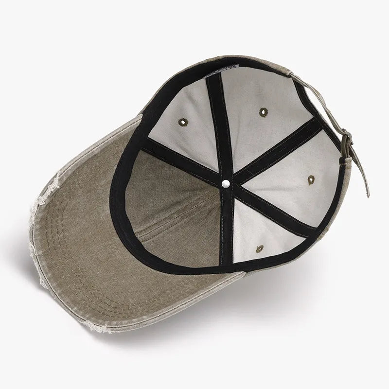 Distressed Washed Adjustable Baseball Cap - Fashorio