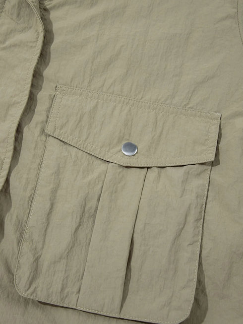 Zip Up Cropped Hooded Utility Jacket - Fashorio