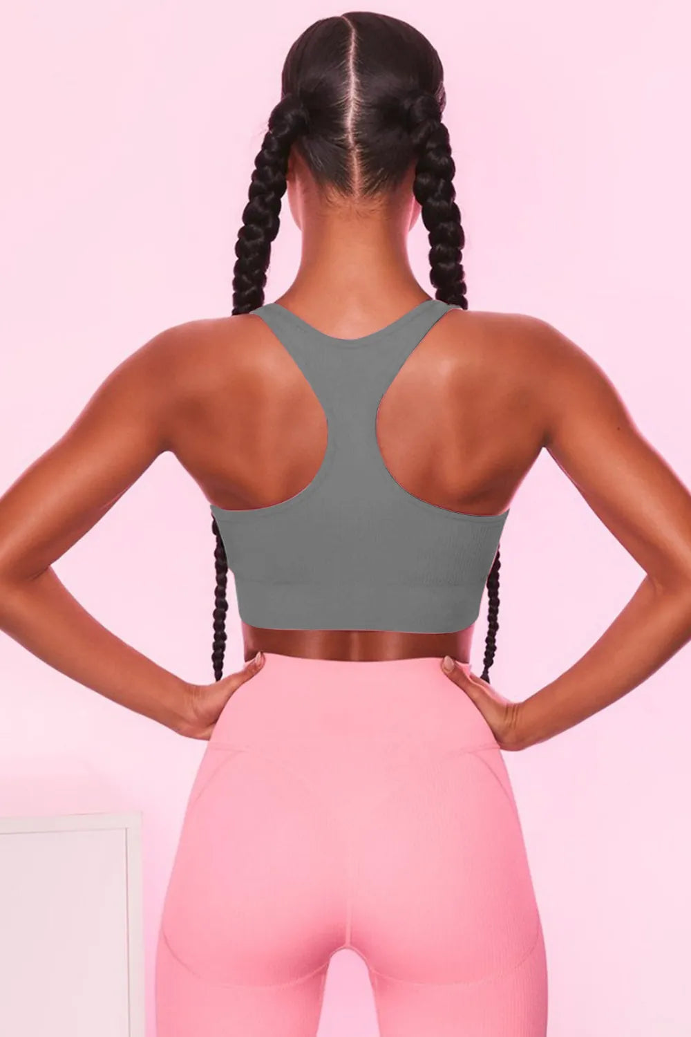 Scoop Neck Wide Strap Active Bra - Fashorio