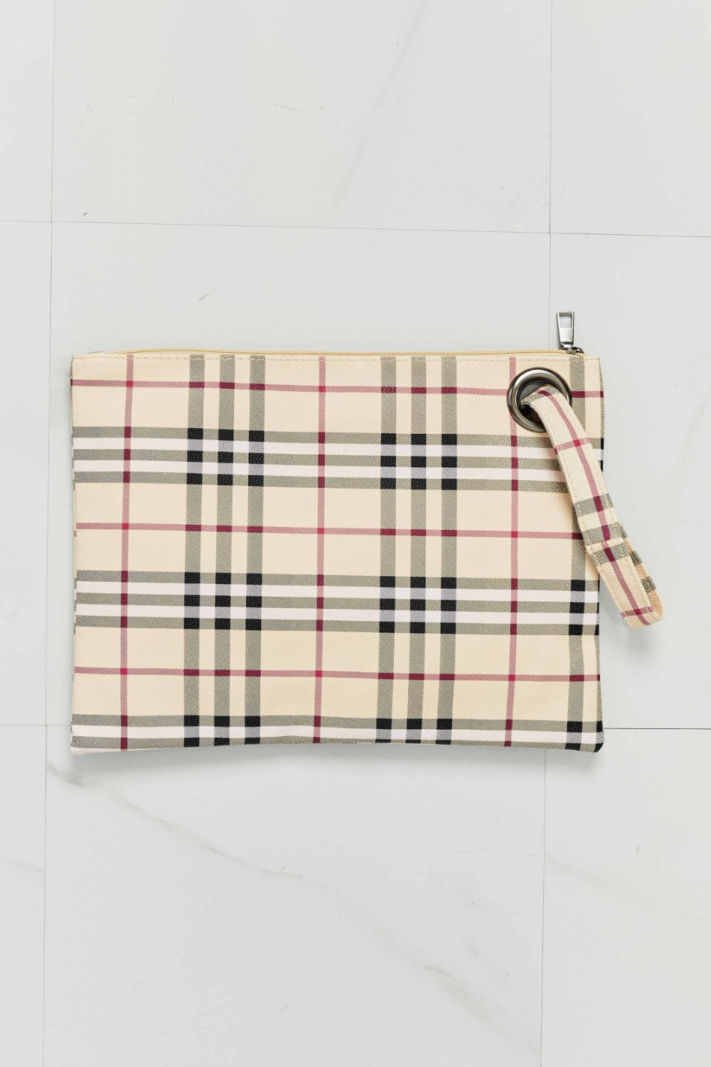 Carry Your Love Plaid Wristlet Khaki One Size - Fashorio