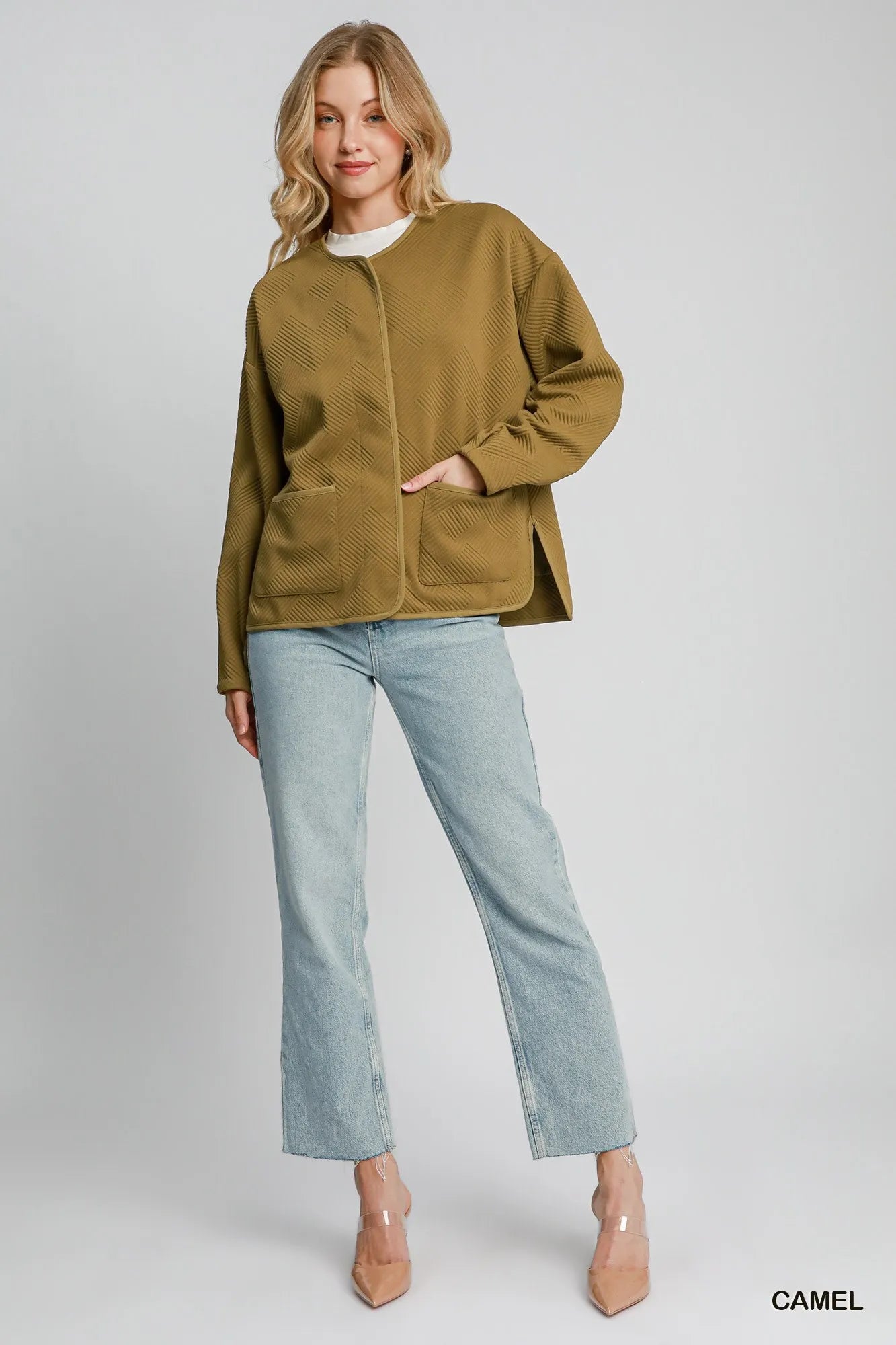 Umgee Textured Jacquard Jacket - Fashorio