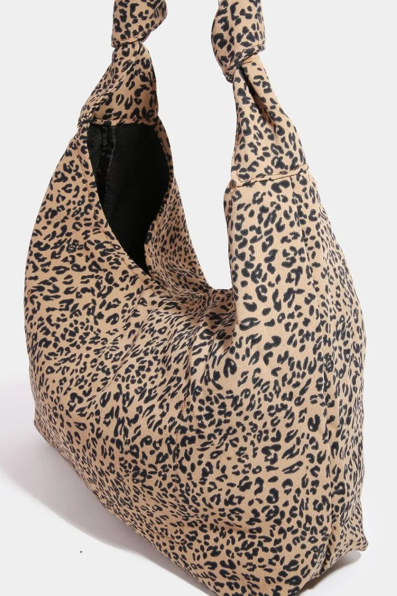 Fame Leopard Knotted Strap Shoulder Bag - Fashorio