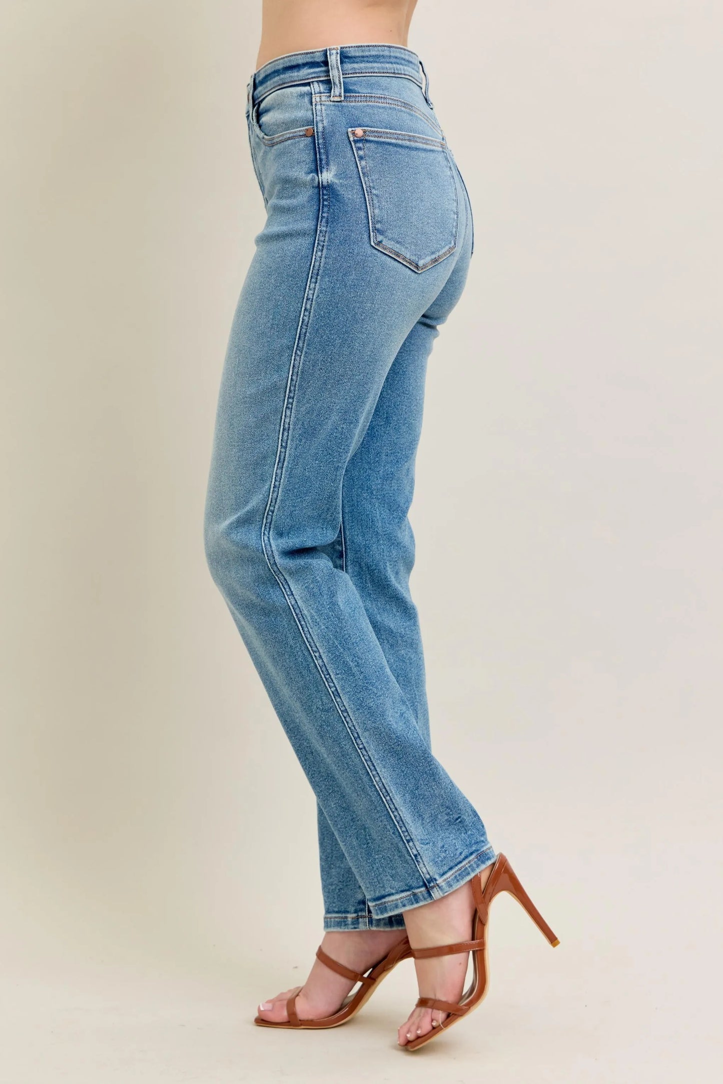 Judy Blue Full Size Hw Vintage Straight Jeans Plus Size - Fashorio