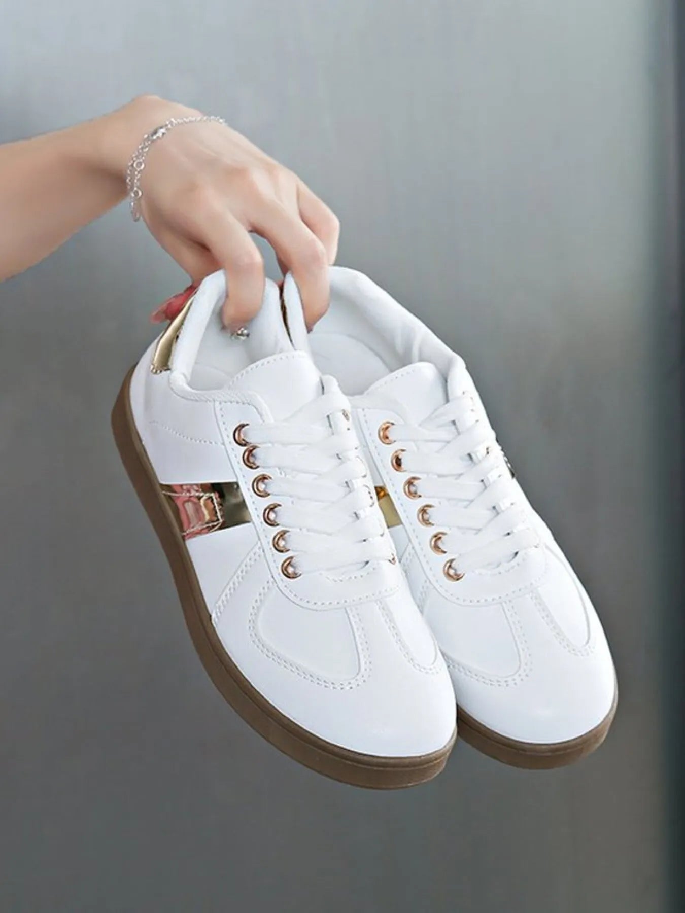 Stripe Lace Up Sneakers - Fashorio