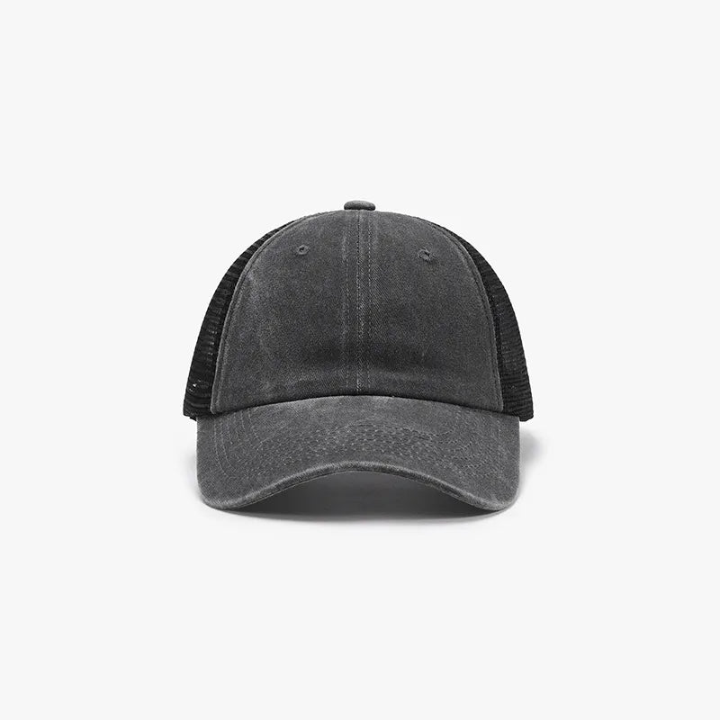 Breathable Mesh Adjustable Baseball Cap Dark Gray One Size - Fashorio