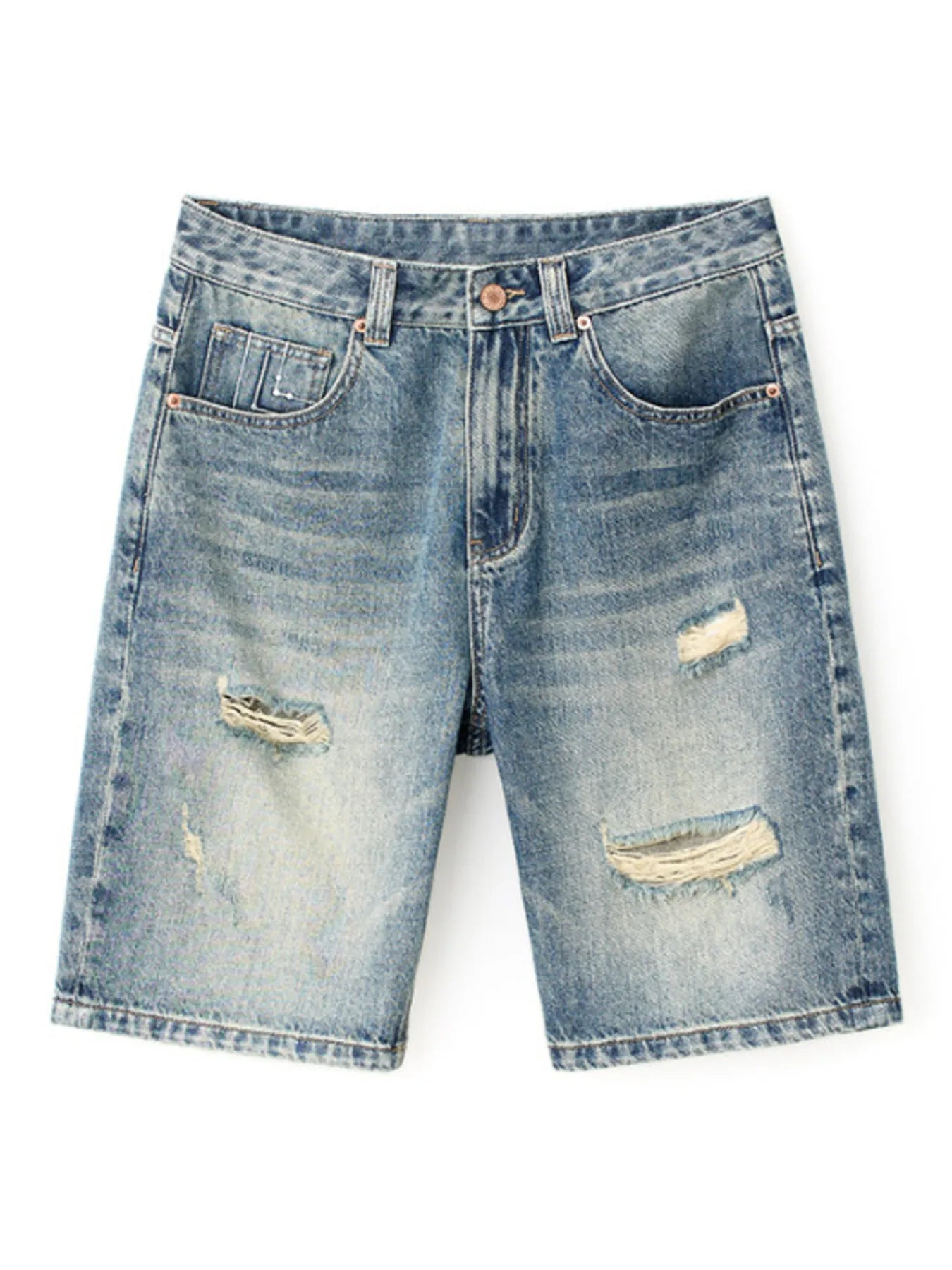 Men's Distressed Wide Leg Denim Shorts - Fashorio