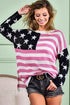 BiBi American Flag Low Gauge Knit Top - Fashorio