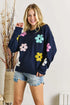 ADORA Full Size Flower Popped Sweater Plus Size - Fashorio