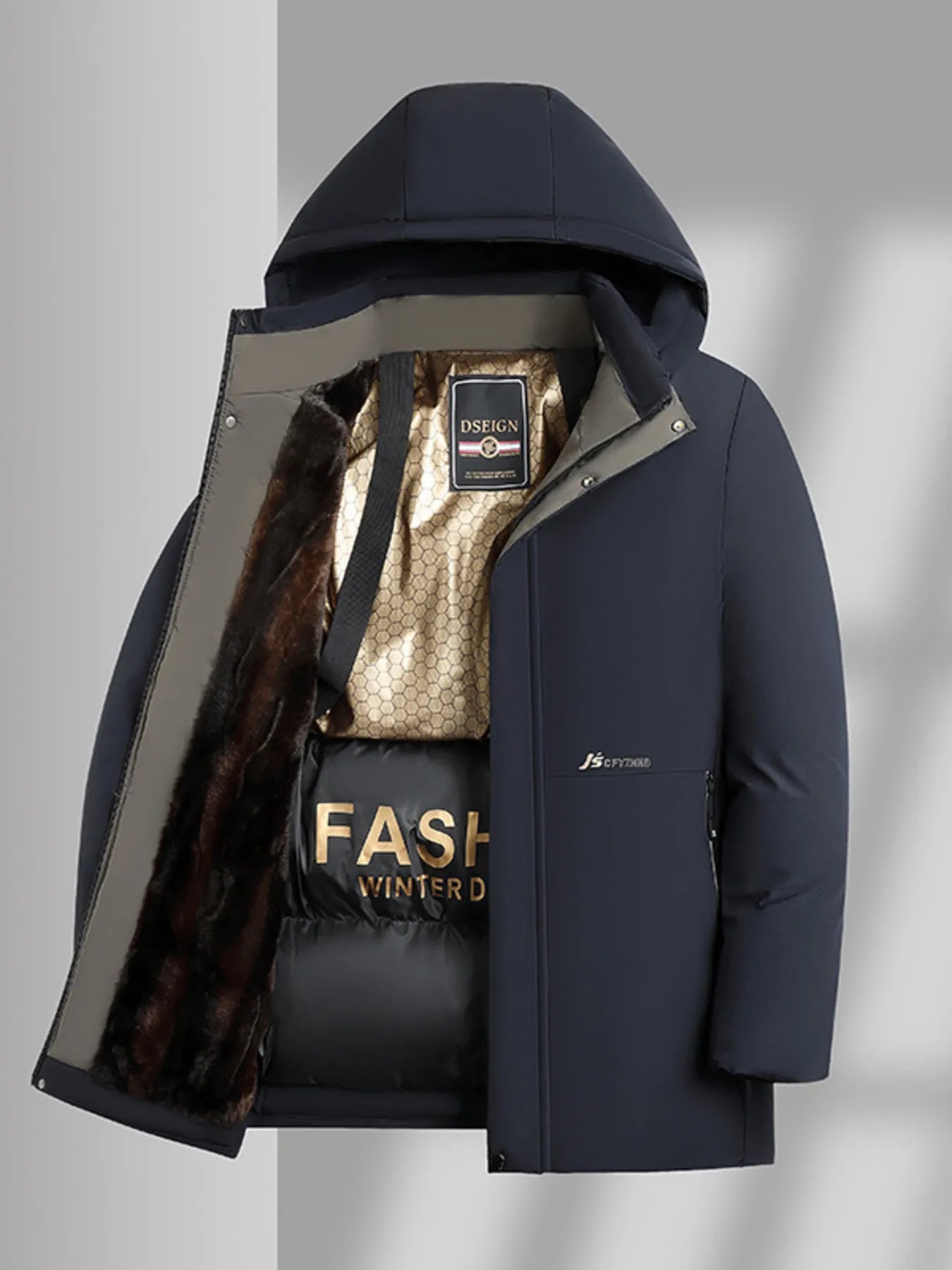 Men's Plus Size Thermal Lining Hooded Winter Coat - Fashorio