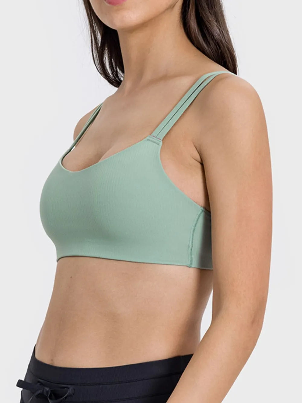 Millennia Scoop Neck Double Strap Active Cami - Fashorio