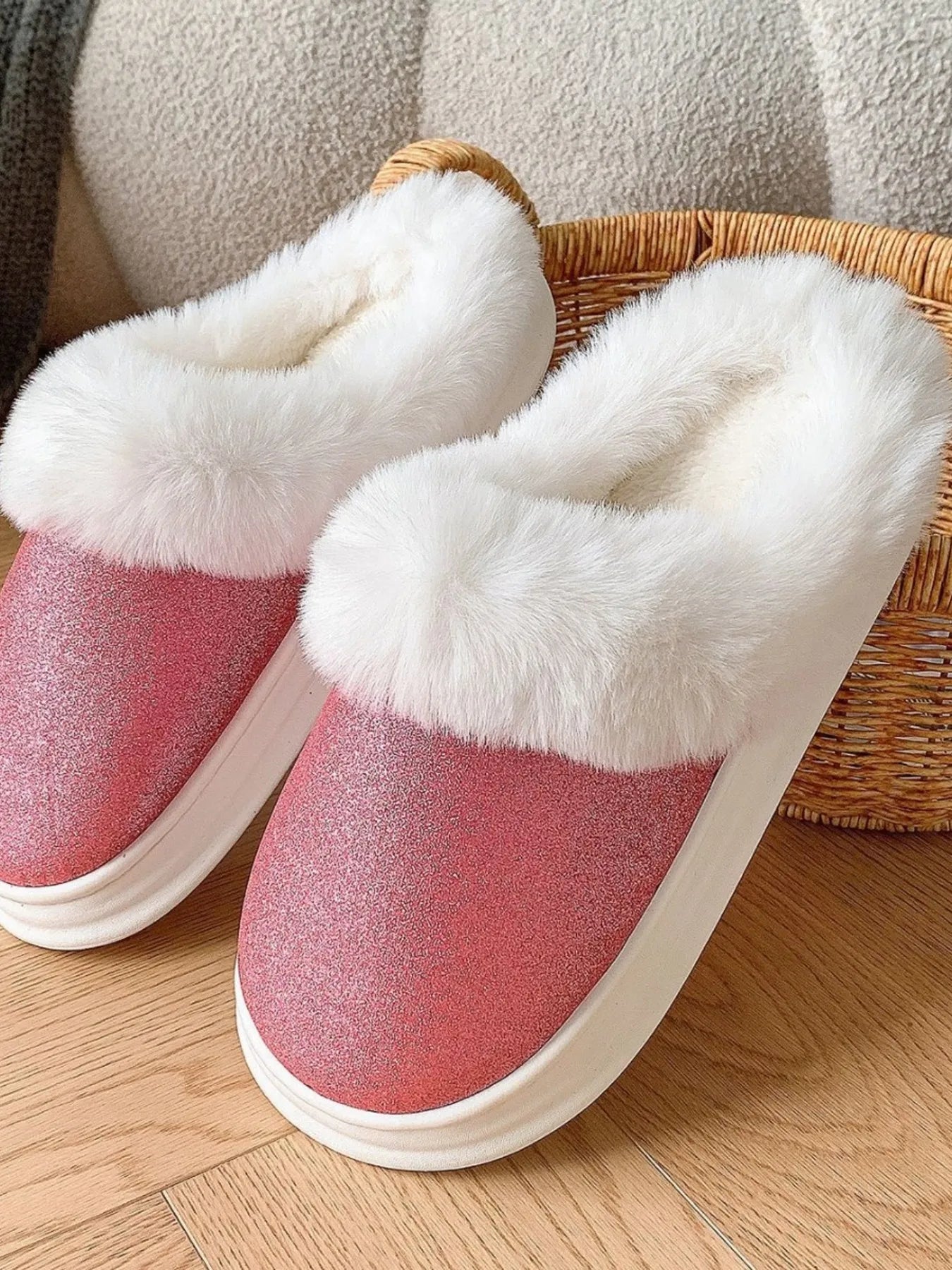 Faux Fur Lined Winter Slippers - Fashorio