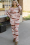 Geometric Top and Drawstring Pants Lounge Set Multicolor - Fashorio