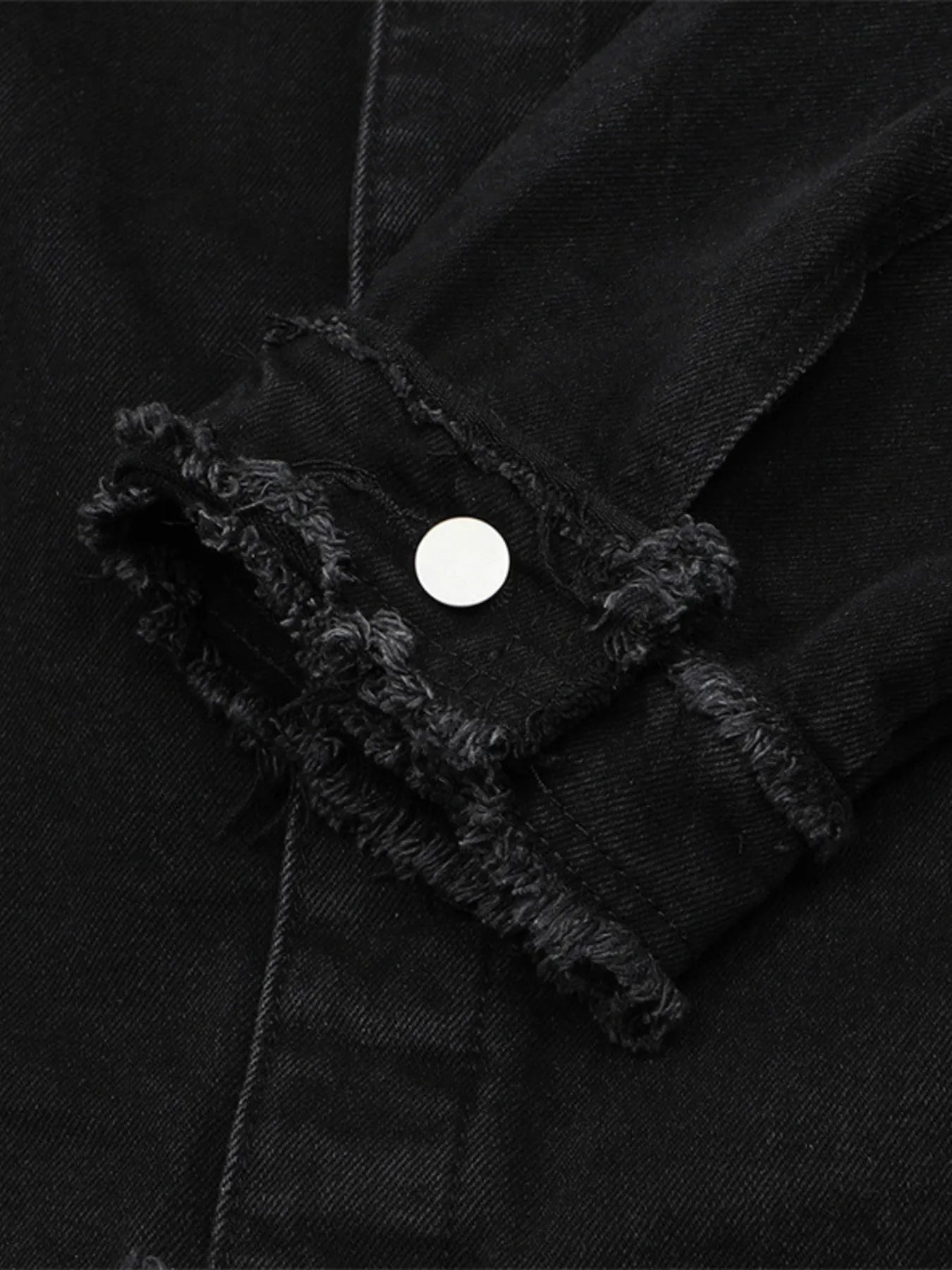 Men's Raw Hem Long Sleeve Denim Jacket - Fashorio