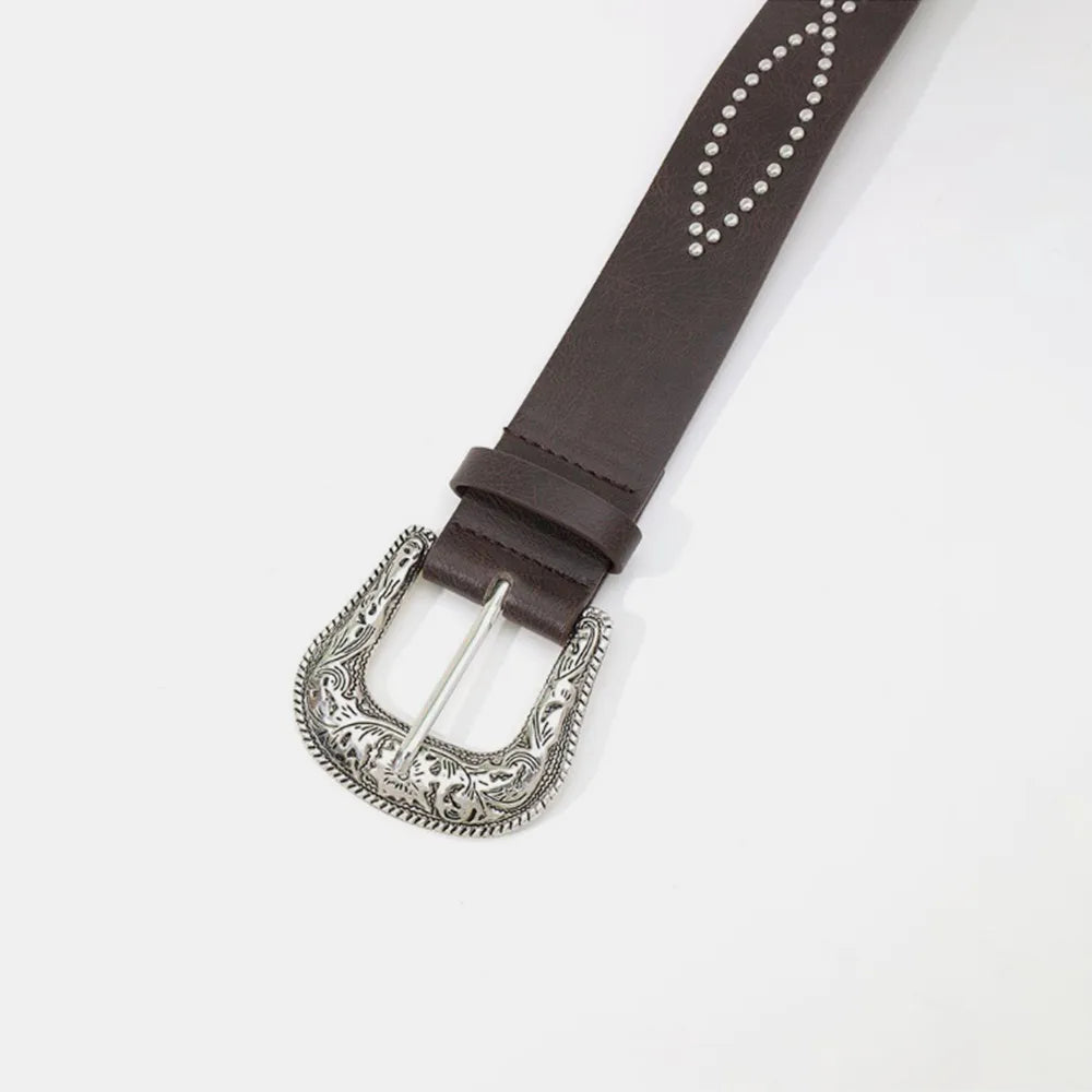 PU Leather Rhinestone Belt - Fashorio