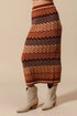 SO ME Multi Color Chevron Knit Skirt - Fashorio
