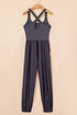 Cutout Square Neck Wide Strap Active Jumpsuit - Fashorio