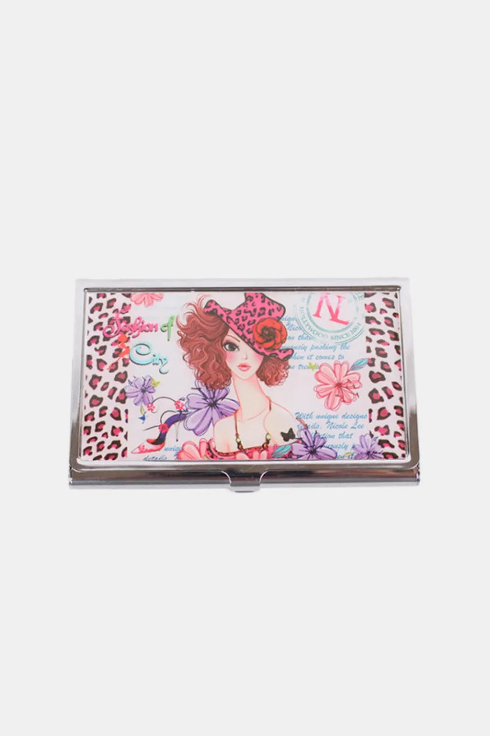 Nicole Lee USA Printed Business Card Case Sunny White One Size - Fashorio