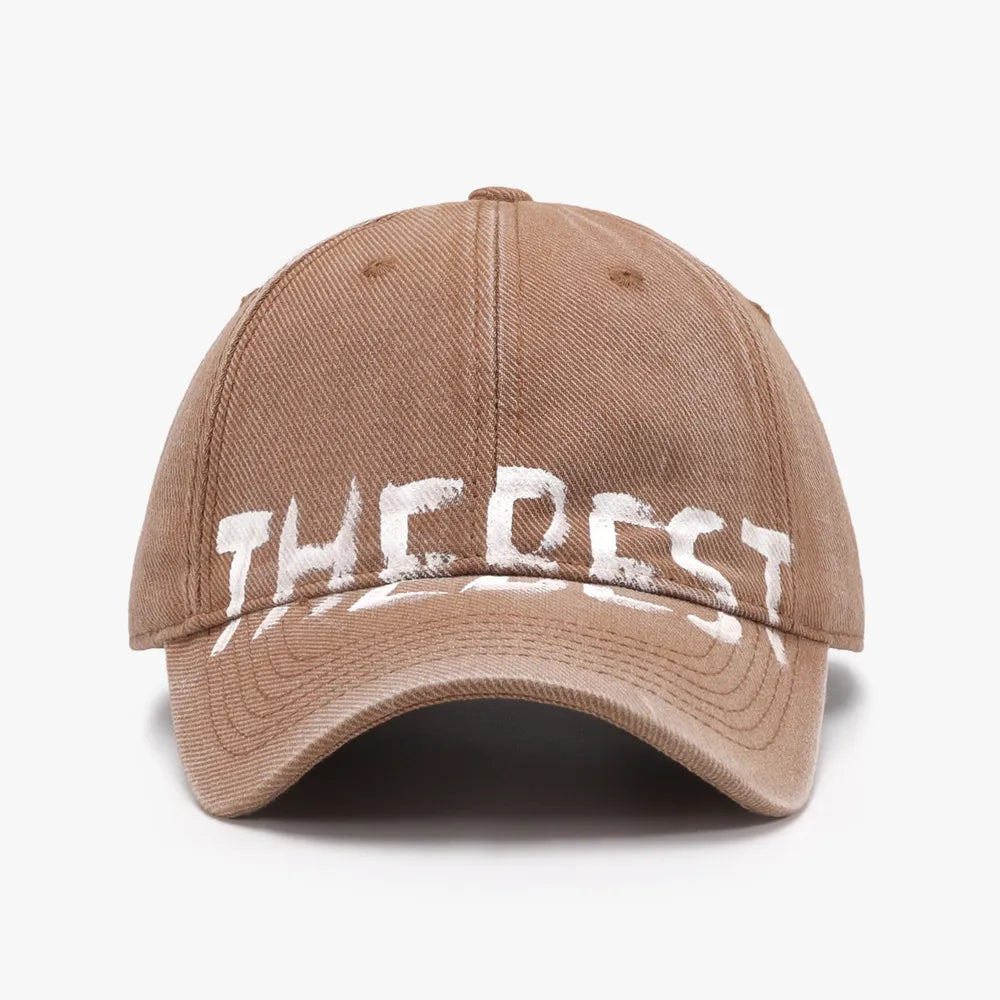 Letter Adjustable Baseball Cap Sherbet One Size - Fashorio